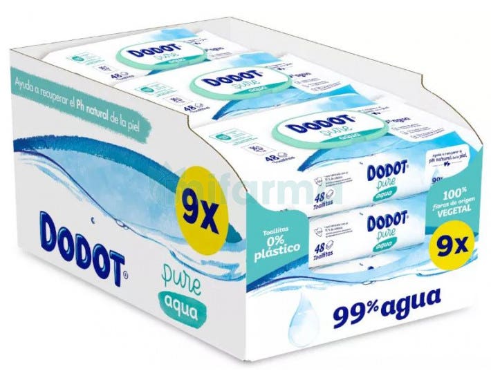 Dodot Aqua 9X48 432 Units Wipe Clear