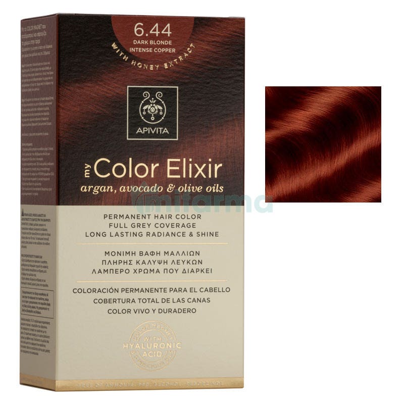 Tinte My Color Elixir Apivita N6.44 Rubio Oscuro Cobrizo Intenso