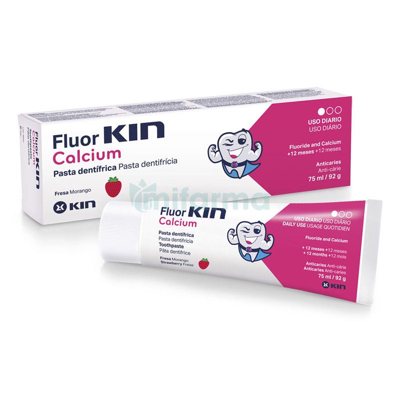 Kin Fluor Kin Calcium Pasta Dentifrica Fresa 75ml