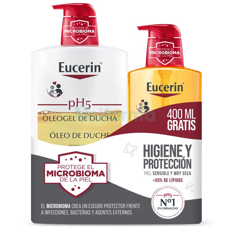 Eucerin Pack Oleogel De Ducha Piel Seca 1000 ml  400 ml de recarga