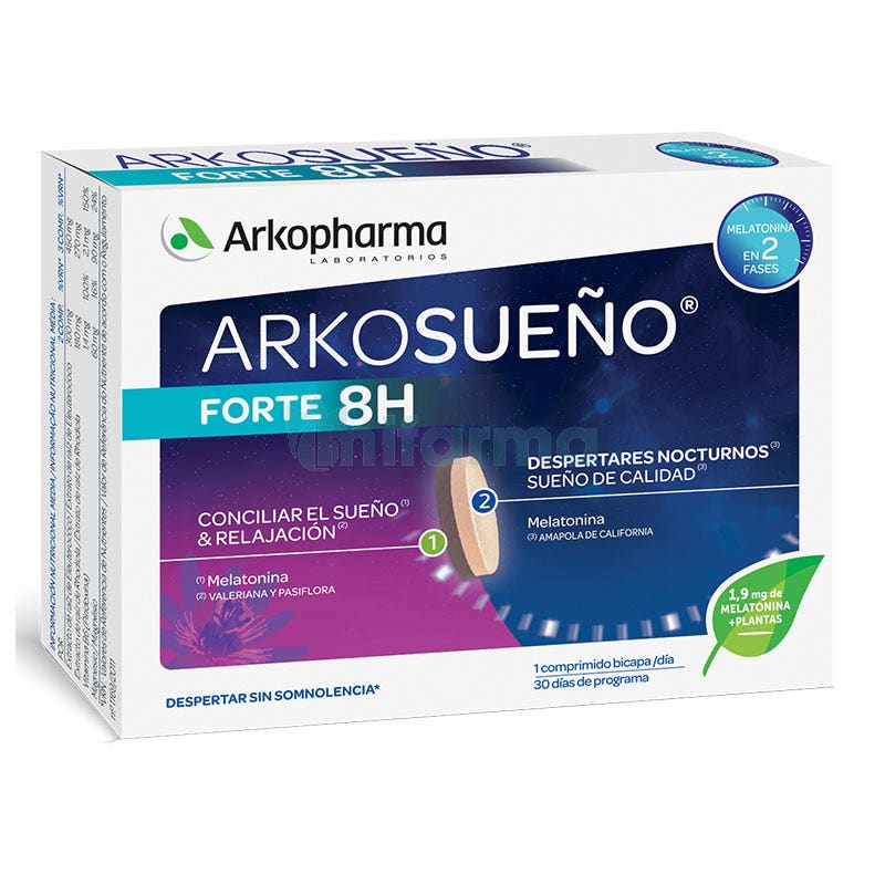 Arkorelax Sueno Forte 8 Horas Arkopharma 30 Comprimidos