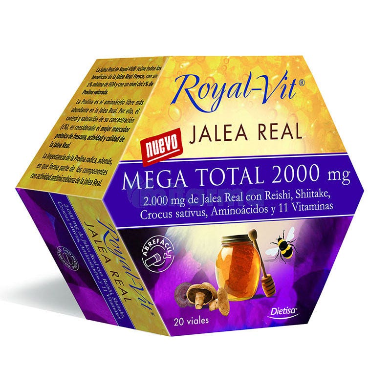 Ampollas Jalea Real Mega Total 2000mg Royal Vit Dietisa 200ml