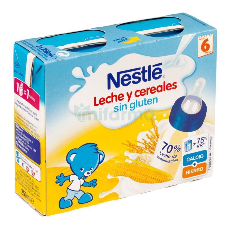 Nestle Leche y Cereales Sin Gluten 6m 2x250ml