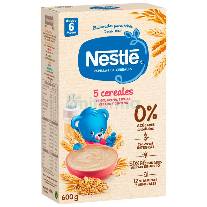 Papilla Nestle 5 Cereales Etapa 2 600 gr 6m