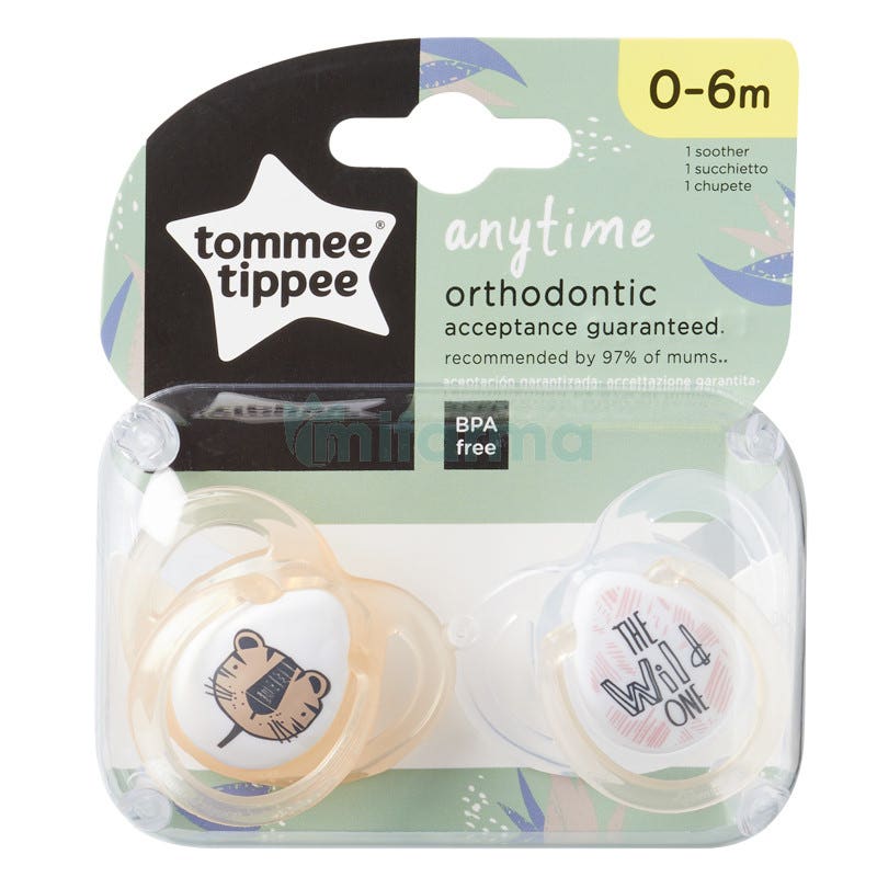 Tomme Tippee 2 Chupetes Any Time Silicona 0-6m Tonos Rosas