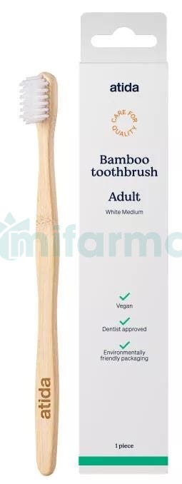 Atida Cepillo Dental Medio Bambu Blanco 1 ud