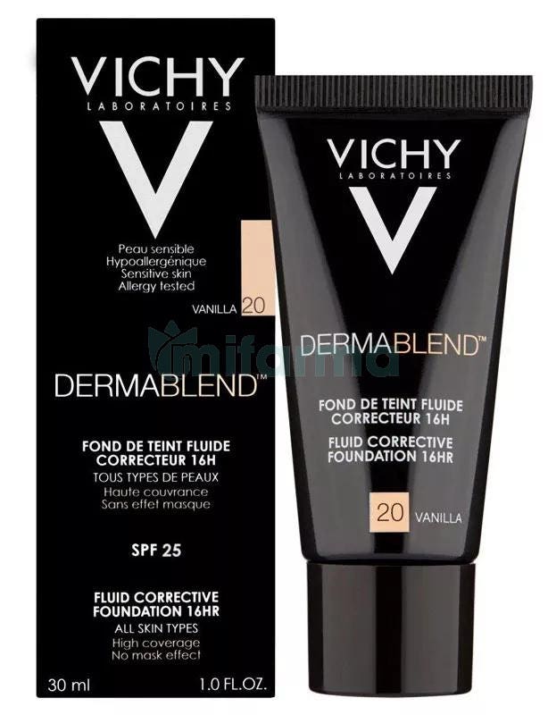Vichy Dermablend Fondo de Maquillaje Fluido Corrector 30 ml 20 - Vainilla -  Atida 