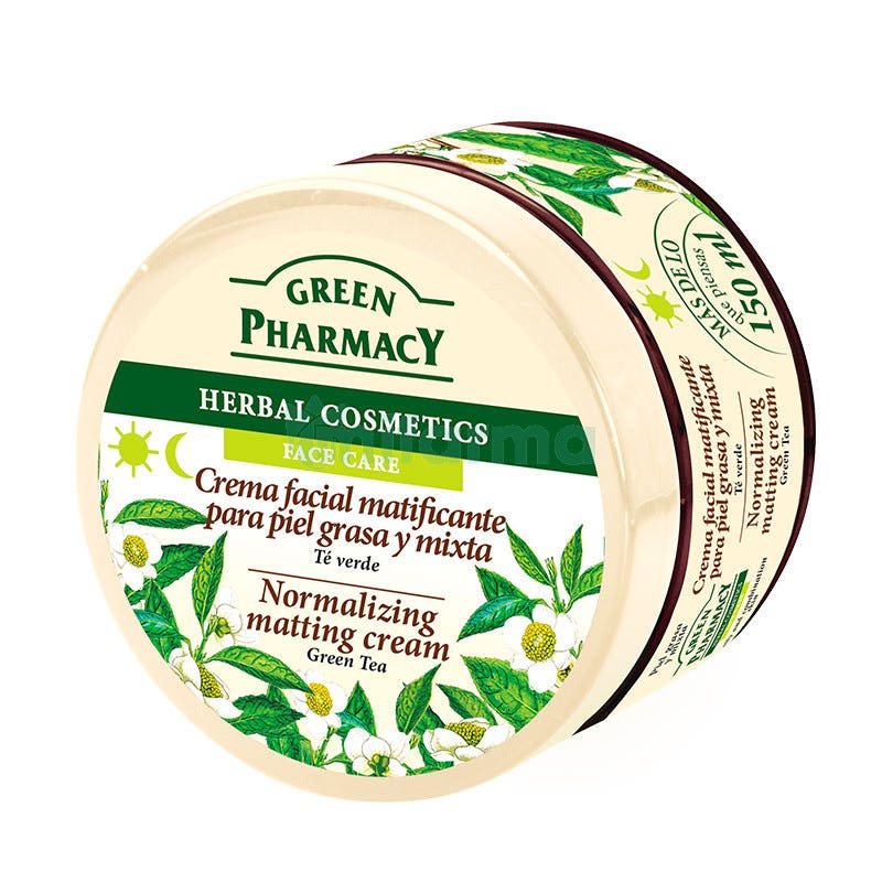 Crema Facial Matificante con Te Verde Green Pharmacy 150ml