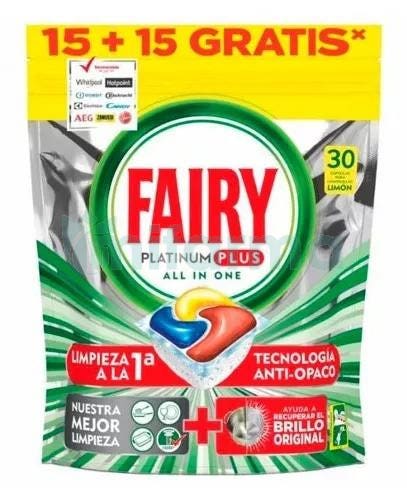 Fairy Platinum Plus Limon para lavavajillas 30 Capsulas