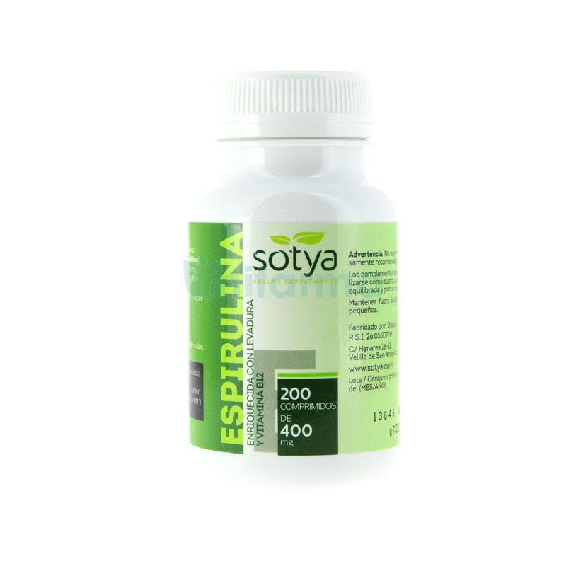 Espirulina 400 mg Sotya 200 Comprimidos