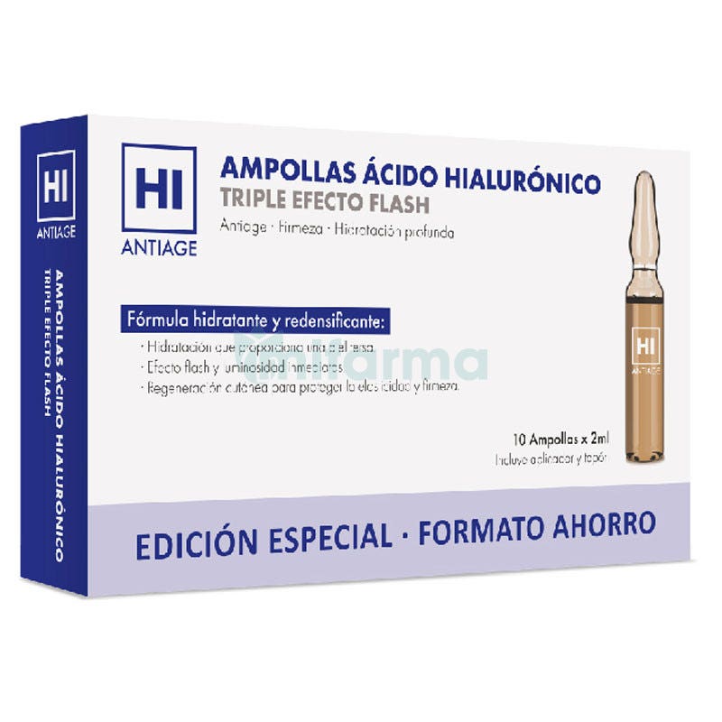HI Antiage Ampollas Ac.Hilauronico Triple Efecto Flash 10Uds