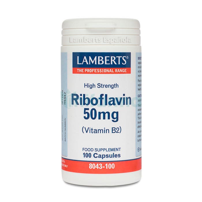Lamberts Riboflavina 50mg Vitamina B2 100 Comprimidos