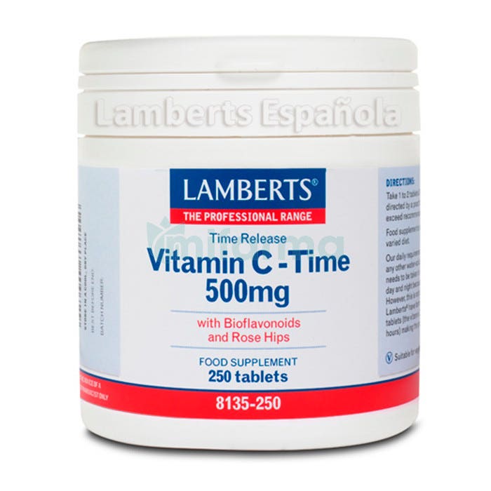 Lamberts Vitamina C 500mg con Bioflavonoides (Liberacion Sostenida) 250 Comprimidos
