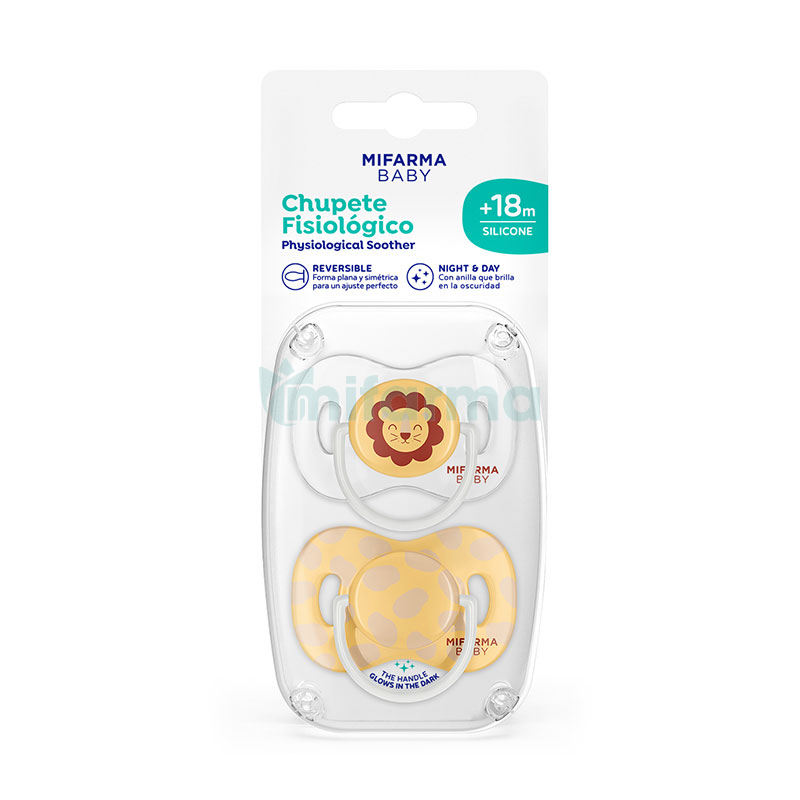 Mifarma Baby Physiological Silicone Pacifier + 18m 2 units
