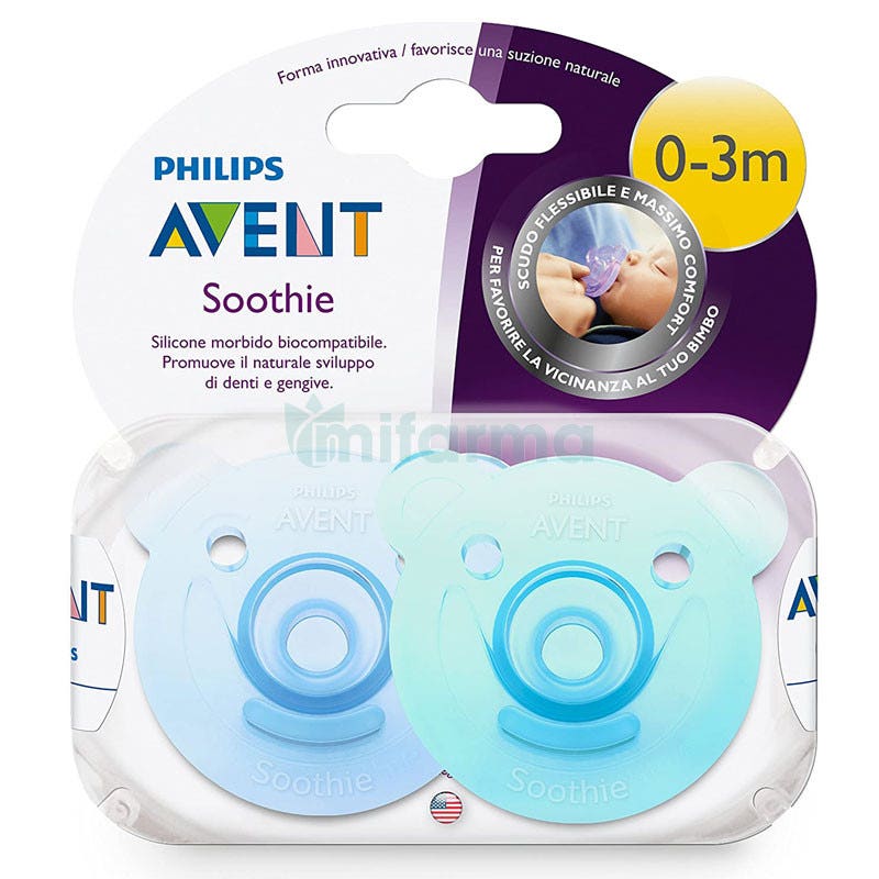 Avent Chupetes Soothie 0-3m Azul 2 Unidades