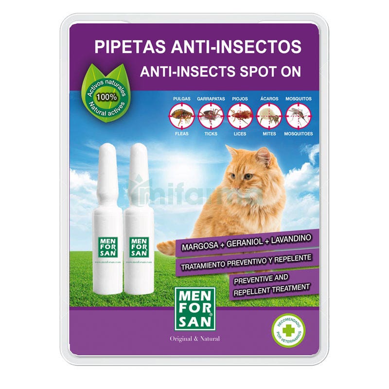 Pipeta Anti Insectos para Gatos Menforsan 2Uds