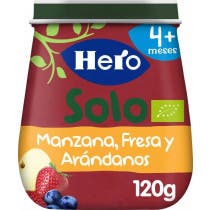 Hero Solo Tarrito de Manzana, Fresa y Arandanos 4m 120 gr
