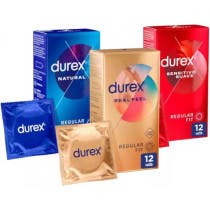 Durex Preservativos Natural Plus Easy On 12 uds Real Feel 12 uds Sensitivo Suave 12 uds