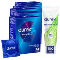 Durex Naturals Gel Lubricante Intimo 100 ml Natural Plus Easy On Preservativo 6x24 uds