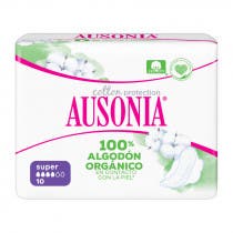 Compresas Ausonia Organic Super Alas 10Uds