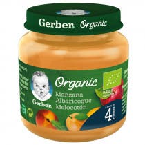 Gerber Organic Pot Apple, Apricot, Peach 125gr
